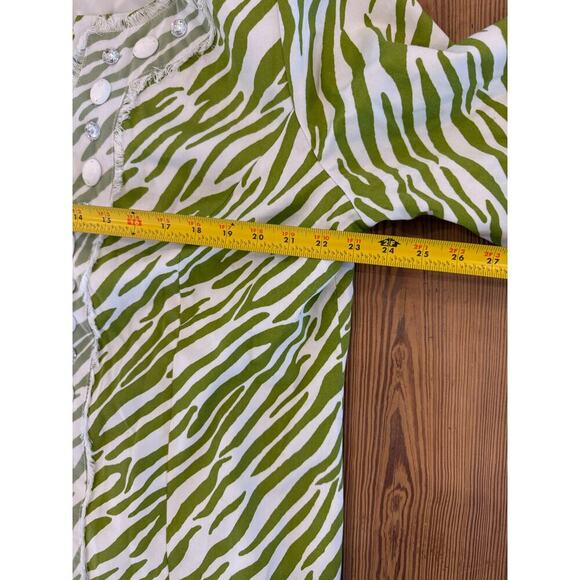Silk Land Women's Green Zebra Blazer Short Embellished XL - Picture 7 of 8